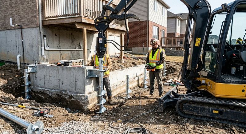Helical Piers Installation in Germantown, MD