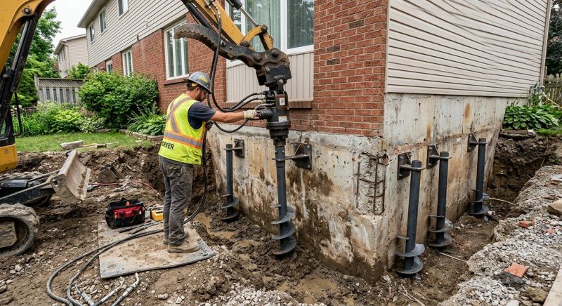 Helical Piers Installation in Germantown, MD